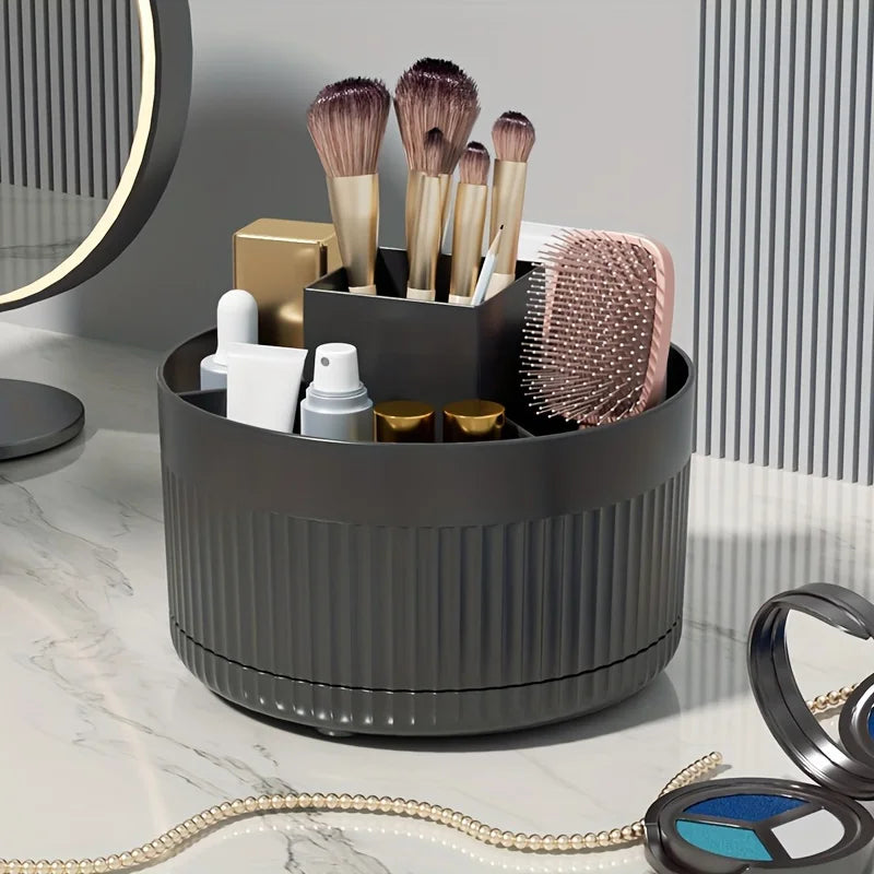 360° Rotating Makeup Organizer Countertop Makeup Organizer Bathroom Accessories Makeup Brush Holder & Lipstick Holder