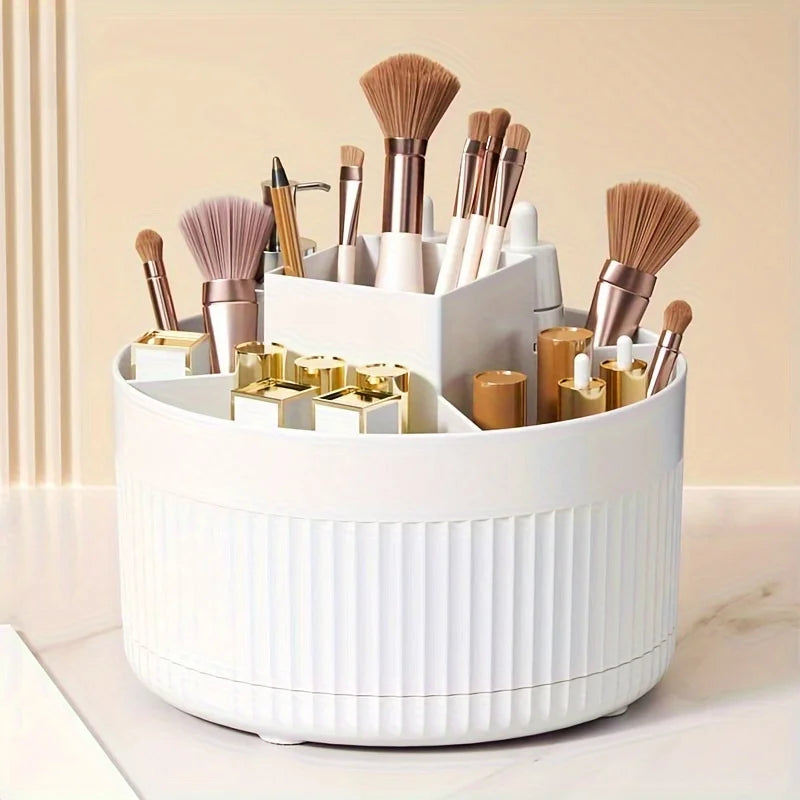 360° Rotating Makeup Organizer Countertop Makeup Organizer Bathroom Accessories Makeup Brush Holder & Lipstick Holder