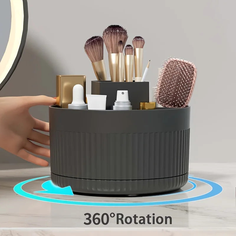 360° Rotating Makeup Organizer Countertop Makeup Organizer Bathroom Accessories Makeup Brush Holder & Lipstick Holder