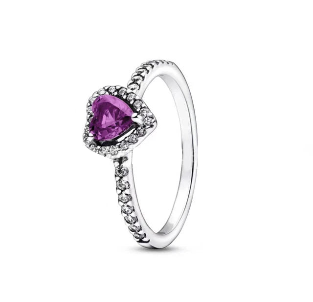 New Simple Luxury  Ring Eternal Real Rose box Exquisite Women Shiny Heart Series Ring Mother's Day  Gift for Lovers