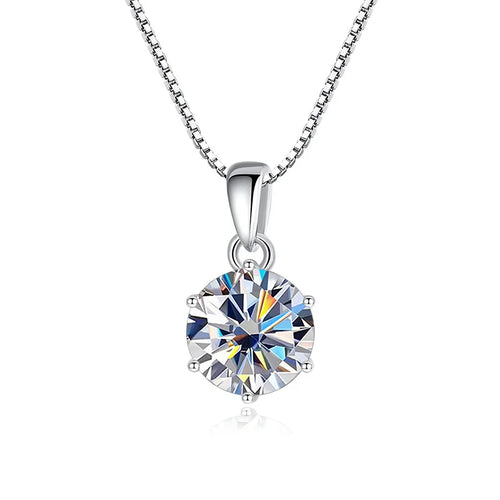 Butterflykiss 1 CT Real Moissanite Pendant Necklace For Women Top Quality 925 Sterling Silver Wedding Party Bridal Fine Jewelry