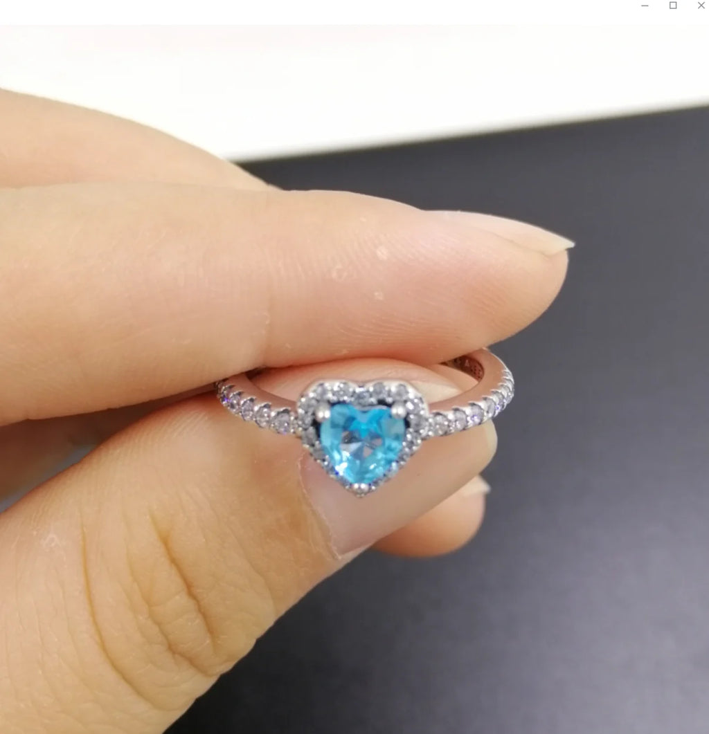 New Simple Luxury  Ring Eternal Real Rose box Exquisite Women Shiny Heart Series Ring Mother's Day  Gift for Lovers