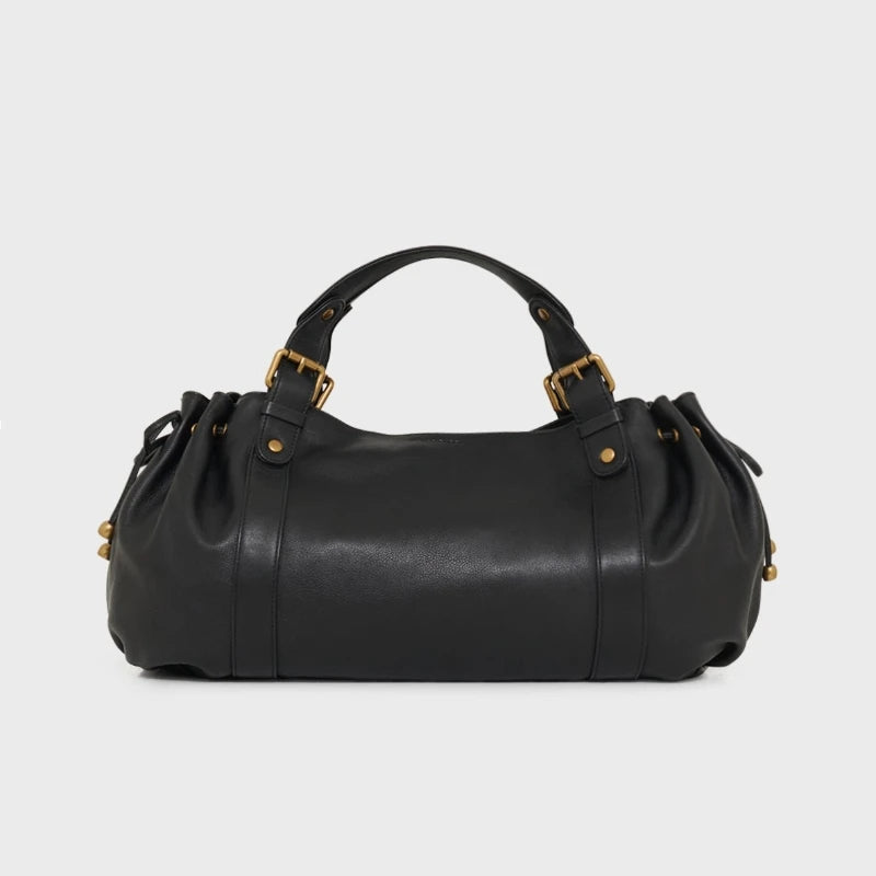 Women's Vintage Handbag, New Fashion Solid Color Tote Bag, Luxury Design Shoulder Bag for Everyday Style