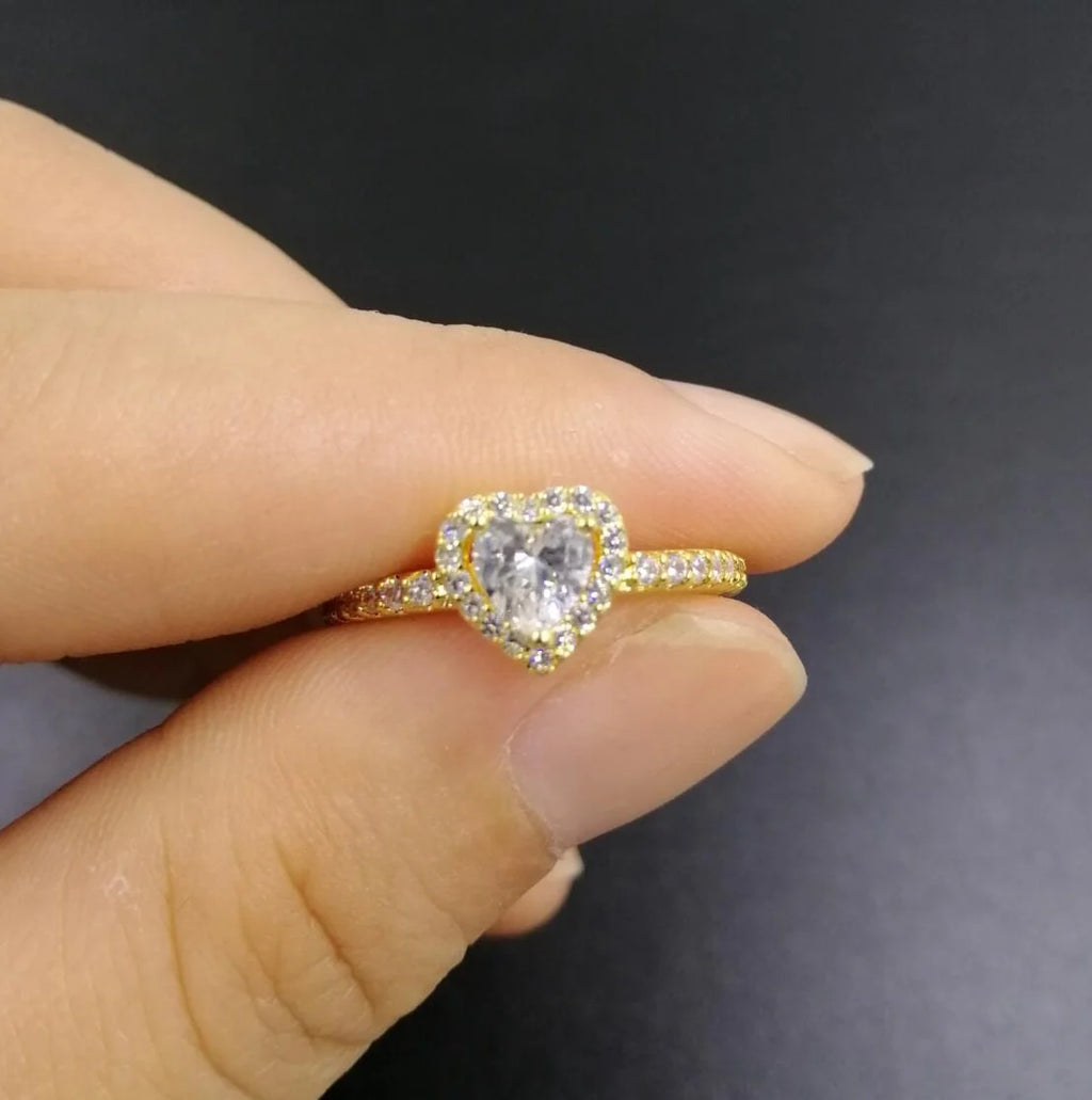 New Simple Luxury  Ring Eternal Real Rose box Exquisite Women Shiny Heart Series Ring Mother's Day  Gift for Lovers