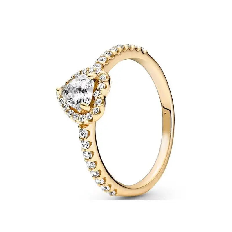 New Simple Luxury  Ring Eternal Real Rose box Exquisite Women Shiny Heart Series Ring Mother's Day  Gift for Lovers