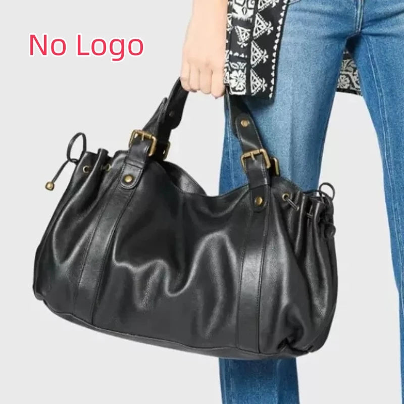 Women's Vintage Handbag, New Fashion Solid Color Tote Bag, Luxury Design Shoulder Bag for Everyday Style